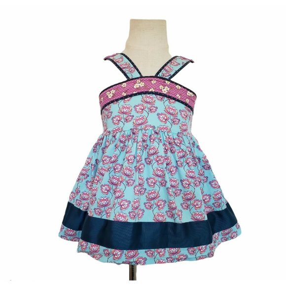 Matilda Jane Wonderful Parade Pontoon Floral Smocked Back A Line Halter Top 4 - Picture 1 of 7